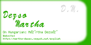 dezso martha business card